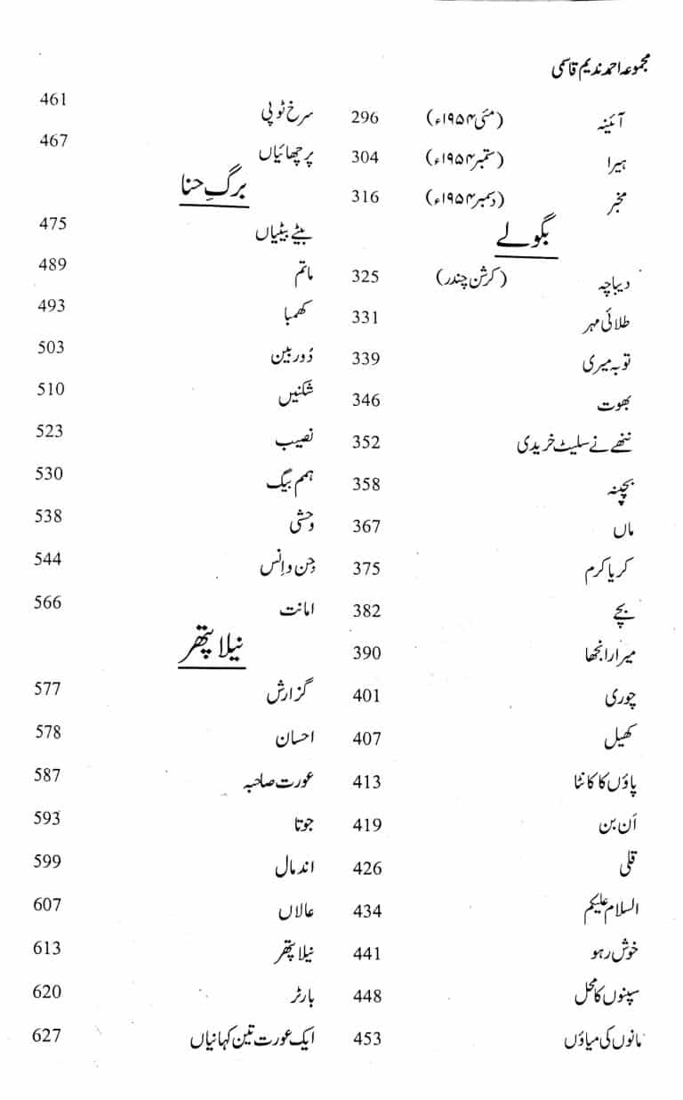 Majmua Ahmad Nadeem Qasmi Aanchal - مجموعہ احمد ندیم قاسمی آنچل وغیرہ