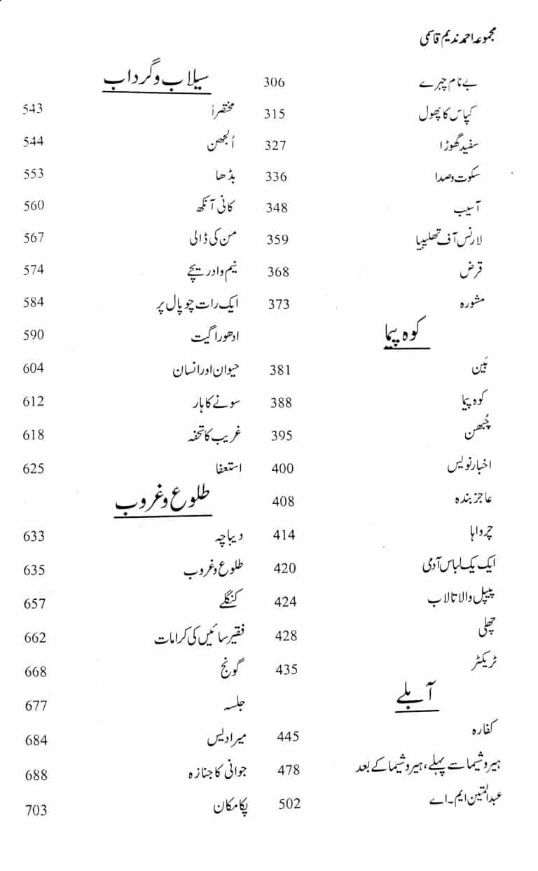 Majmua Ahmad Nadeem Qasmi Daro Deewar - مجموعہ احمد ندیم قاسمی درو دیوار وغیرہ